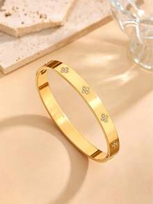 1pc/5pcs Hot-Selling Luxury Versatile Bracelet Collection, Niche Design, Stainless Steel, High-End Feel - Gold - View 7