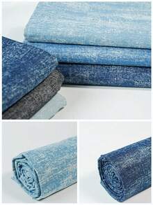 1pc Snowflake-Patterned 100% Cotton Denim Fabric, Pre-Cut Size 19 In X 59 In, 39 In X 59 In, Suitable For Handmade DIY Sewing Fabrics Such As Jeans, Jackets, Dresses, Skirts, Shorts, Background Fabric And Hats, Bags. - Snow Wash Denim - View 13