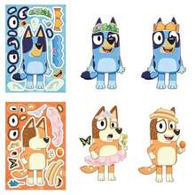 1set/8pcs Bluey Stickers Large Size Stickers Girls And Children's Stickers Waterproof Hand Account Student Stickers, Perfect Decorative Stickers, Puzzle Stickers For Boys And Girls - Multicolor - View 3
