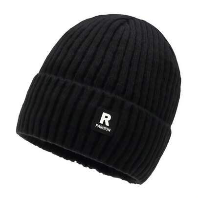 1 buah Topi Rajut Bergaris Vertikal, Topi Pria Musim Gugur/Dingin Hangat dengan Lipatan di Bagian Bawah dan Logo Huruf R, Topi Benang Elastis Lembut dan Ramah Kulit, Serbaguna untuk Perjalanan Sehari-hari dan Aktivitas Luar Ruangan, Topi Minimalis Tahan Angin yang Menutupi Telinga, Topi Rajut Kasual Gaya Eropa dan Amerika, Nyaman dan Tidak Ketat, Cocok untuk Berbagai Acara, Aksesori Fashion Unisex untuk Musim Gugur/Dingin