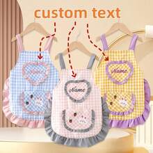Personalized Mini Apron With Name/Number & Plaid Style - Ruffled Pocket Suitable For Baking, Birthday Party Costume, Durable Polyester Apron For/, Ideal Gift For Home, Baking Gifts - Multicolor - View 1