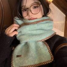 Atmospheric Fashion Hem Design Versatile Scarf - Mint Green - View 1