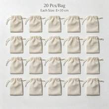 10/20/50/100 Pcs Beige Velvet Drawstring Bucket Pouch, Soft Gift Storage Bag For Wedding Favor, Jewelry, Cosmetics, Sachet, Multi‑Purpose - Beige - View 9