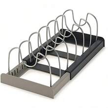 7-Tier Pull-Out Pot & Pan Organizer Rack, Kitchen Utensil Storage, Can Be Placed On Countertop Or Inside Cabinet, Adjustable Dividers, Holds Frying Pans, Pot Lids & Baking Tools, Space-Saving Design - Multicolor - View 6