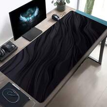35.4x15.7 Inch Black Wavy Mouse Pad Premium Texture Design Office Desk Mat Extended XL Mouse Pad Office Desk Accessory - Multi-Color Non-Slip Computer Pad For Home Office And Gaming Use Durable Spill-Resistant Mat - Black Wavy - View 5