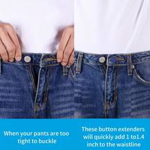 6pcs (3 Medium & 3 Large) Adjustable Waist Extender - No-Sew Denim Waist Extender, Durable Plastic Buckle, Suitable For Women's Jeans, Skirts And Dresses - Casual And Formal - Daily And Special Occasions - Easy To Install And Remove, Denim Waist Extender, Clothing Alteration Tool, Streetwear Accessory, Sturdy Clip Design, Skirt Extender, Discreet Accessory, Solid Structure, Fashion Accessory, Ideal Choice For Enthusiasts - Multi-color - View 5
