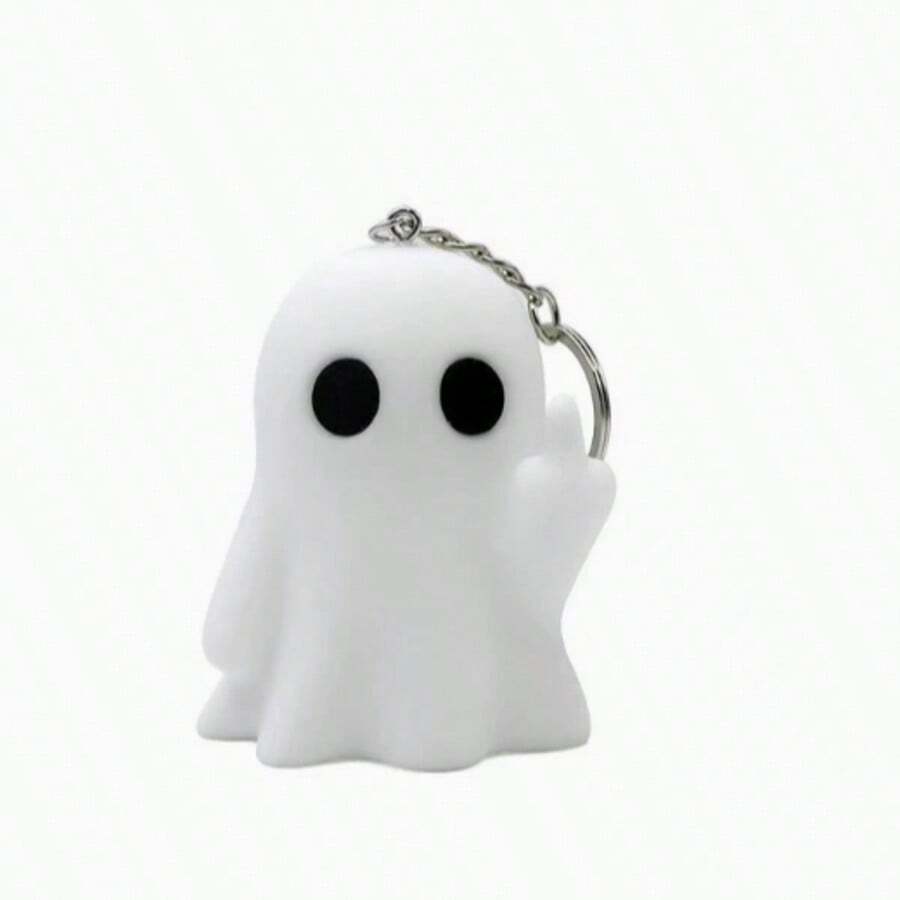 1pc Halloween Ghost Figurine, Cute White Ghost Decor With Funny Pose, Suitable For Home, Party, Haunted House Spooky Tabletop Decoration, Halloween Holiday Decor - Multicolor - View 1