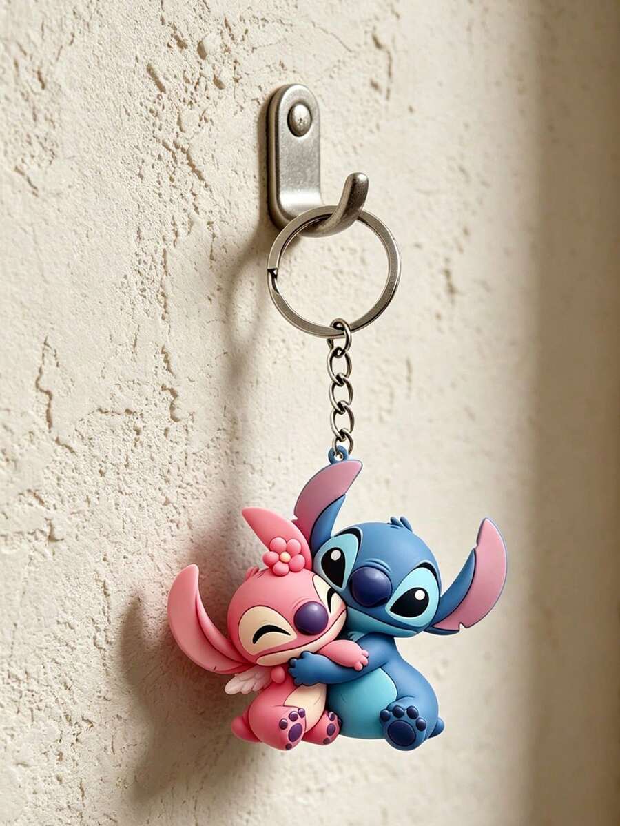 asmodee The Disney-Themed Sticky And Angie Acrylic Flat Keychains Are Printed With High-Definition Technology. They Can Be Used As Accessories For Handbags And Are Suitable As Small Gifts For Friends. - Multicolor - View 1