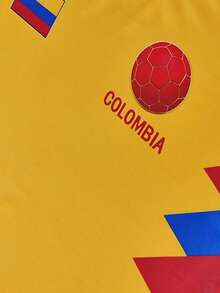 Men Custom Colombia Los Cafeteros Flag Print Soccer Jersey, Personalized Name Number Football Shirt Lightweight Fan Gear Training Casual Sports Gift - Orange - View 6