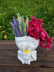European Style Garden Succulent Planter Desktop Creative Family Of Three Flower Pot - A - View 6