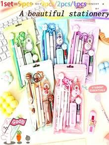 9pcs/2pcs/1pc Student Ins Style Back To School Stationery Gift Box, Multi-Color Options, Student Office Use, Teen Girl Gift, Back To School/Back To School Season/Halloween/Christmas Essential - Football Set - View 2