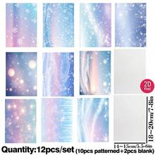 Ruonaorou 12pcs/Set Vintage Winter Snowflake Aurora Translucent Vellum Paper Junk Journal Material, Premium Aurora Snowflake Vellum Paper For Planner, Diary, Envelope, Greeting Card Decoration DIY Junk Journal (2D Flat A5) - A - View 3