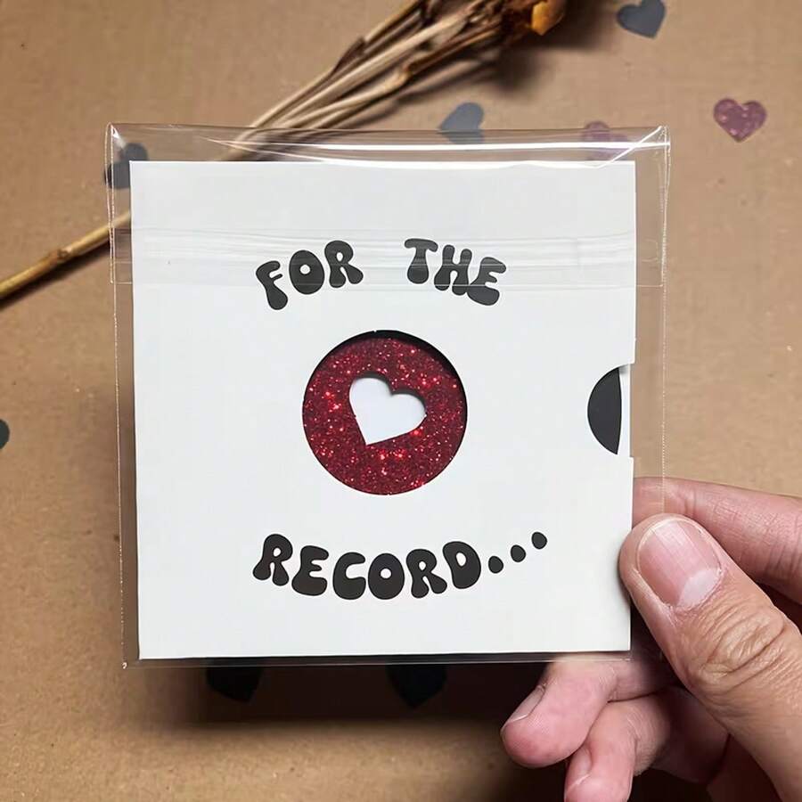 Record/Vinyl Record Gift Card,Handmade Romantic Gift, Valentine'S Day Gift, Gift Card For Him,Anniversary Present, Romantic Gift; Suitable For Valentine'S Day,Anniversaries, And Music Lovers - Sets - View 1