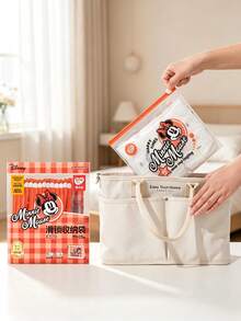 Disney Mickey Cartoon Zipper Sealed Storage Bag, Reusable Self-Sealing Bag, Transparent Slider Organizer Packing Bag, Suitable For Luggage, Business Travel, Travel Bags, Closet Storage, Home & Travel Item Sorting, Daily Multi-Purpose Storage Bag - Multicolor - View 3