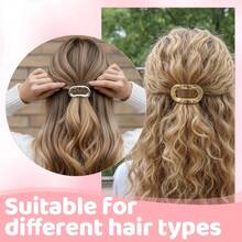 4pcs Women Hair Clips Geometric Shape Hair Clips Round Hair Clips Oval Metal French Hair Clips For Thick Hair Hair Accessories - Multicolor - View 8