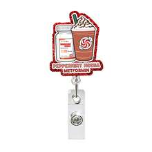 1 Acrylic Retractable Name Tag Scroll With Designs Of "Christmas-Themed Medicine, Gingerbread Men, Sugar Cookies, And Fruitcake" | Perfect For Teachers, Doctors, And Nurses | Office Gift | Acrylic Name Tag Holder - Multicolor - View 6