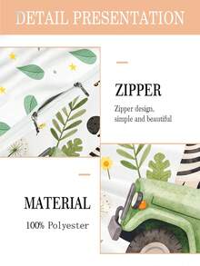 2PCS Safari Animals Toddler Bedding Set, Lion Zebra Giraffe Jungle Kids Duvet Cover & Pillowcase For Boys Nursery - Multicolor - View 5