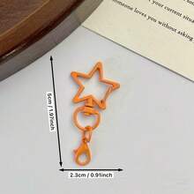 20pcs Random Mixed Color Girls Colorful Star Metal Keychains, Hollow Five-Pointed Star Pendant, DIY Handmade Bag Accessories, Cute Sweet Style Daily Small Gift Blind Box - Colorful Star Strap With Lobster Clasp - View 3