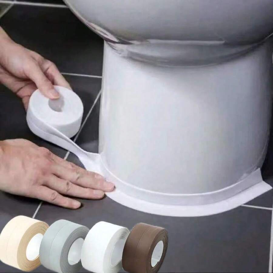 1 Roll PVC Waterproof Mildew-Proof Sealing Tape, Self-Adhesive Grout Sealing Strip For Kitchen And Bathroom