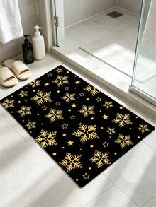 1PC Christmas Element Welcome Mat, Diatomite Absorbent Small Rug, Non‑Slip Floor Mat For Stove Coffee Machine Water Bar Counter, Christmas Halloween Home Decor, Indoor Outdoor Doormat For Front Door Kitchen Area - Multicolor - View 7