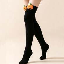 2 Pairs Halloween Kids Over-The-Knee Socks Cute Pumpkin Doll Striped Socks Children's Socks - Multicolor - View 5