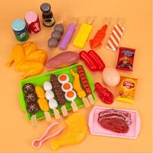 Conjunto de Churrasco Divertido para Crianças, Casa de Brinquedo de Churrasco, Grelha, Carne, Espetos, Brinquedo de Simulação para Meninos & Meninas - Multicolorido - Visão 16