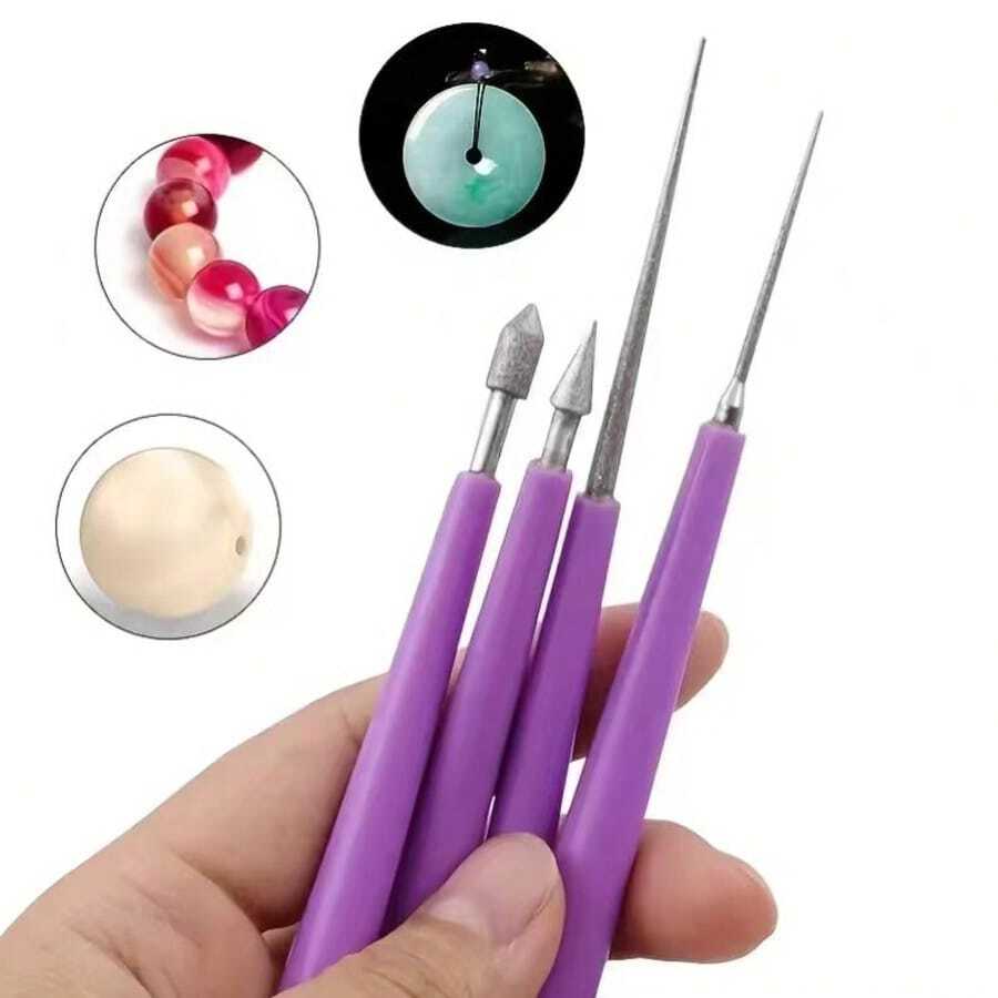 4pcs Diamond Tapered Hole Enlargers, 4pcs DIY Jewelry Making Bead Hole Expansion Tools - A - View 1