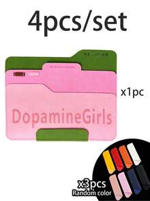 4pcs Felt Document Bag Set, Fashion Design, Laptop Bag With Letter Pattern, Large Capacity, Double Layer Pocket Design, Suitable For Student Office Storage, Can Hold Laptop, Simple And Portable Handheld Document Bag, Suitable For Commuting. - Multicolor - View 10