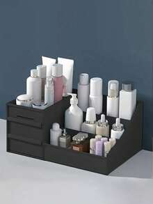 Cosmetic Storage Box With Drawers, Large Capacity Skincare Organizer, Eyeshadow Lipstick Nail Polish Storage Rack, Vanity Tabletop Organizer, Home And Travel Dual-Use Space-Saving, Christmas Thanksgiving New Year Valentine's Day Gift, Essential Beauty Storage Tool For Makeup Lovers - Multicolor - View 2