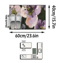 1PC Purple Pink White Green Large Floral Watercolor Gradient Pattern Modern Art Oil Painting Style Long Runner Rug, Romantic Abstract Style Faux Cashmere Long Rectangular Large Gradient Petals And Dark Green Leaf Contrast Details Machine Washable Bedside Blanket, Suitable For Hallway Corridor And Kitchen All Season Home Decor - Multicolor - View 15