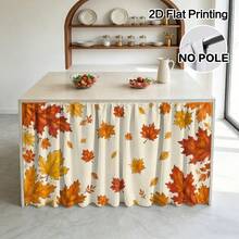 1PC White Autumn Maple Leaf Printed Kitchen Cabinet Curtain, Featuring Scattered Maple Leaf Patterns, 2D Flat Printing, Perfect For Autumn Thanksgiving Decorations, And Suitable For Kitchen Shelves And Cabinet Covers - Multicolor - View 9