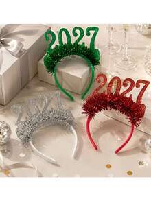 2027 New Year's Party Headband Set - Photo Props And Gifts For New Year's Eve Celebration; Decorated With Shiny Numbers And Stars To Enhance Festive Atmosphere - Perfect For Theme Parties, Birthdays And Christmas Celebrations. - Multiple Styles - View 6