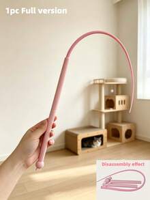 Soft Silicone Mouse Tail Design Cat Teaser Wand, Suitable For Kittens And Cats Interactive Play, Pet Daily Play Accessory, 2 Colors Available - View 12