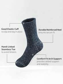 10/5/1 Pairs Men's Wool Socks, Thick Warm Winter Soft Hiking Casual Mid-Calf Socks - Multicolor - View 4