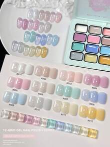 TINGSE Cat Kuku Gel 12 Warna, Lak Kuku Semi-Padat untuk Manicure DIY, Gaya Korea, Gel Mengkilap Saturasi Tinggi Cocok untuk Salon Kuku - MultiWarna - View 6