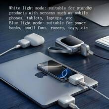 Full Charge Separator/Auto-Disconnect When Fully Charged - 140W Fast Charging Auto-Cutoff Data Cable With Type-C Connector, Auxiliary Input Adapter, Port Converter - Silver - View 6