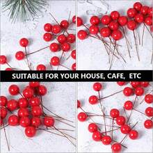 50pcs 2.36-Inch Simulated Christmas Beads, Fake Plants, Functional Wreaths, Christmas Decorations, Wedding Decorations, Home Decor, Dining Room, Bedroom, Kitchen, Room Decorations, Winter Decorations, Christmas Decorations - Red - View 1