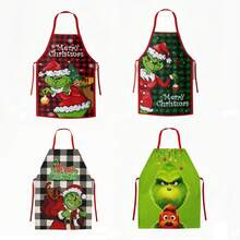 The Grinch 1pc New Christmas Apron Santa Claus Style Apron Christmas Atmosphere Practical - Multicolor - View 9