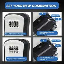 4-Digit Combination Key Lock Box, Outdoor Wall-Mounted Secure Key Storage Box, Suitable For Home Rental And Renovation Scenarios, Halloween And Christmas - A - View 3