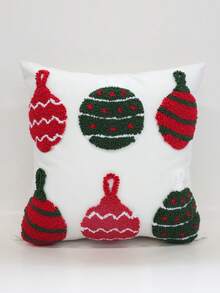 1pc Christmas Colorful Ball Pillowcase, Red And Green Decorative Ball Pattern Cushion Cover, Christmas Atmosphere Square Pillowcase, Christmas Home Sofa Bed Headboard Decorative Pillow, Pillow Insert Not Included - Color - View 7