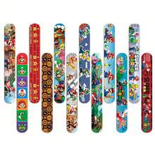 asmodee 12pcs/24pcs Nintendo Mario PVC Slap Bracelets, Fun Craft Gifts For Halloween, Christmas Holiday Dress Up, Party Favors - Style Random - View 2