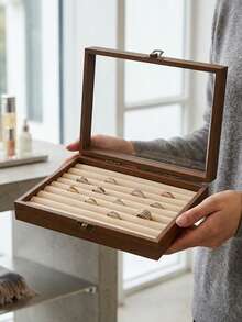 1pc Transparent Jewelry Storage Box, Makeup Box, Large Capacity With Lid Dust-Proof Protection, Watch Storage Box, Ring Box, Necklace Storage Box, Jewelry Box, Packaging Box, Makeup Box, Used For Storing Various Necklaces, Bracelets, Rings, Jewelry, Halloween Gift Decoration, Gift For Girlfriend, Wife, Birthday Gift - Multicolor - View 1