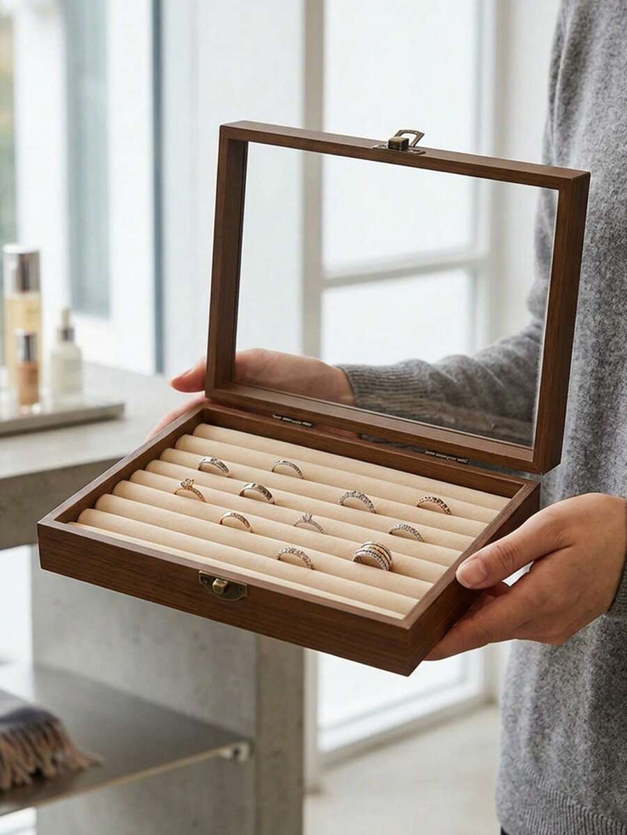 1pc Transparent Jewelry Storage Box, Makeup Box, Large Capacity With Lid Dust-Proof Protection, Watch Storage Box, Ring Box, Necklace Storage Box, Jewelry Box, Packaging Box, Makeup Box, Used For Storing Various Necklaces, Bracelets, Rings, Jewelry, Halloween Gift Decoration, Gift For Girlfriend, Wife, Birthday Gift - Multicolor - View 1