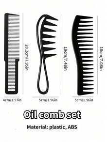 4pcs Wide Tooth Comb Double-Sided Hair Comb, Large Tooth Curly Hair Comb, Hair Styling Tool, Hair Styling Accessories, Suitable For Women And Men, Curly Wet Wavy Hair Styling - Multicolor - View 5