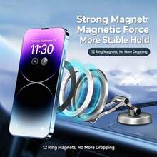 Ultra-Thin Magnetic Car Phone Holder 360° Rotating Strong Magnet Ensures Secure Mounting, Quick Adhesive Installation, Compatible With All Car Models And Smartphones - Multicolor - View 1
