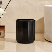 Black Matte Refillable Bathroom Cup, Toothbrush And Toothpaste Holder - Multicolor - View 7