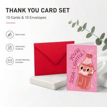 10 Sets (10 Cards + 10 Envelopes) Vibrant Thank You Card Set, With Envelopes, Perfect For Expressing Gratitude To Teachers, Colleagues, Employees And Friends - A - View 4