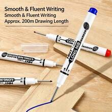 3pcs Easy Mark Neutral Pens, Multi-Material Deep Hole Marking, Waterproof Long Tip, Quick-Dry Plastic Pens, Suitable For Woodworking, Metal, Plastic, Construction, DIY Crafts - Red, Black, Blue, Green, White Colors Randomly Sent - 1 Piece, Color Random - View 10