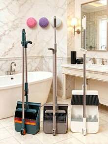 Household Broom And Dustpan, Long Handle Floor Cleaning Broom And Dustpan With Comb Teeth (For Removing Dust And Debris); Suitable For Home, Kitchen, Living Area And Office Use; (Air Freshener Also Available) - C - View 10