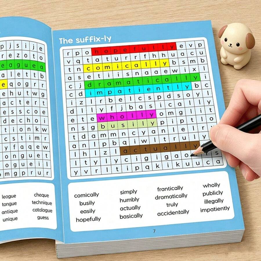 Word Search Spelling Book, 32-Page Premium Word Search Puzzle Workbook, Vocabulary And Spelling Learning Activity Book, Preschool Early Education Toy, Children's Reading And Writing Learning Supplies